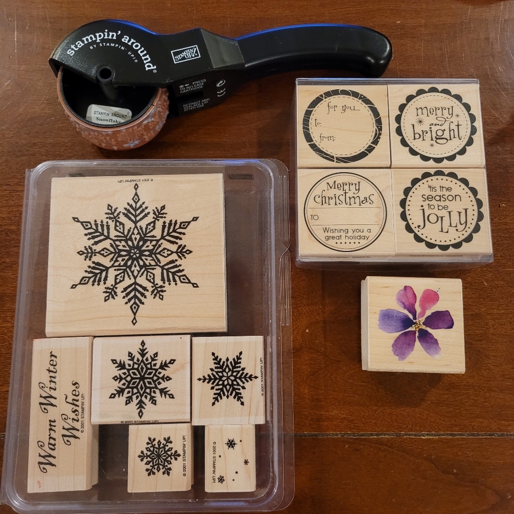 Stampin' Up! Stamp Set Snowflakes with Rollagraph & Christmas-themed Stamps